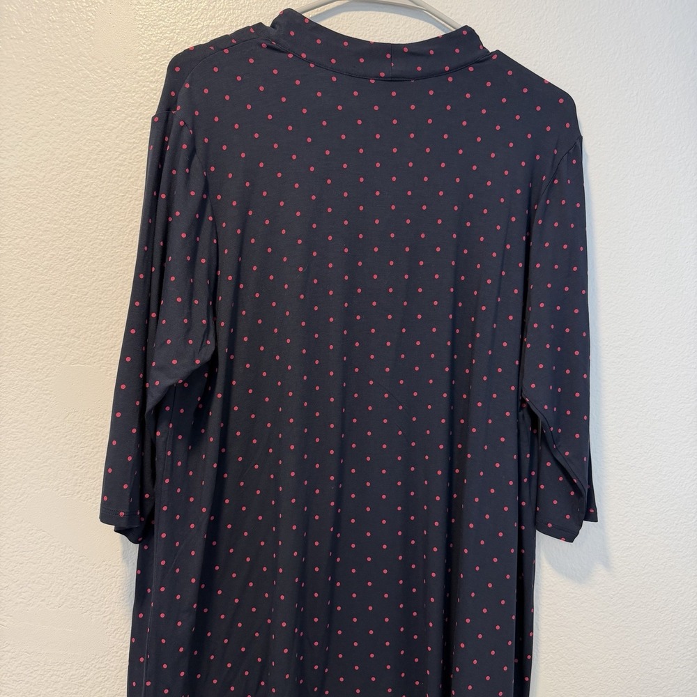 J.JILL Wearever Size-XL/P Women Dress A-Line Tunic Classic Dot Blue - Picture 11 of 12